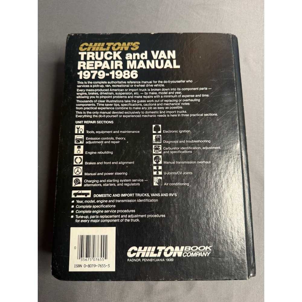 Chilton's Truck & Van Repair Manual 1979-1986 Collectors Edition Part No. 7655 - Picture 2 of 5